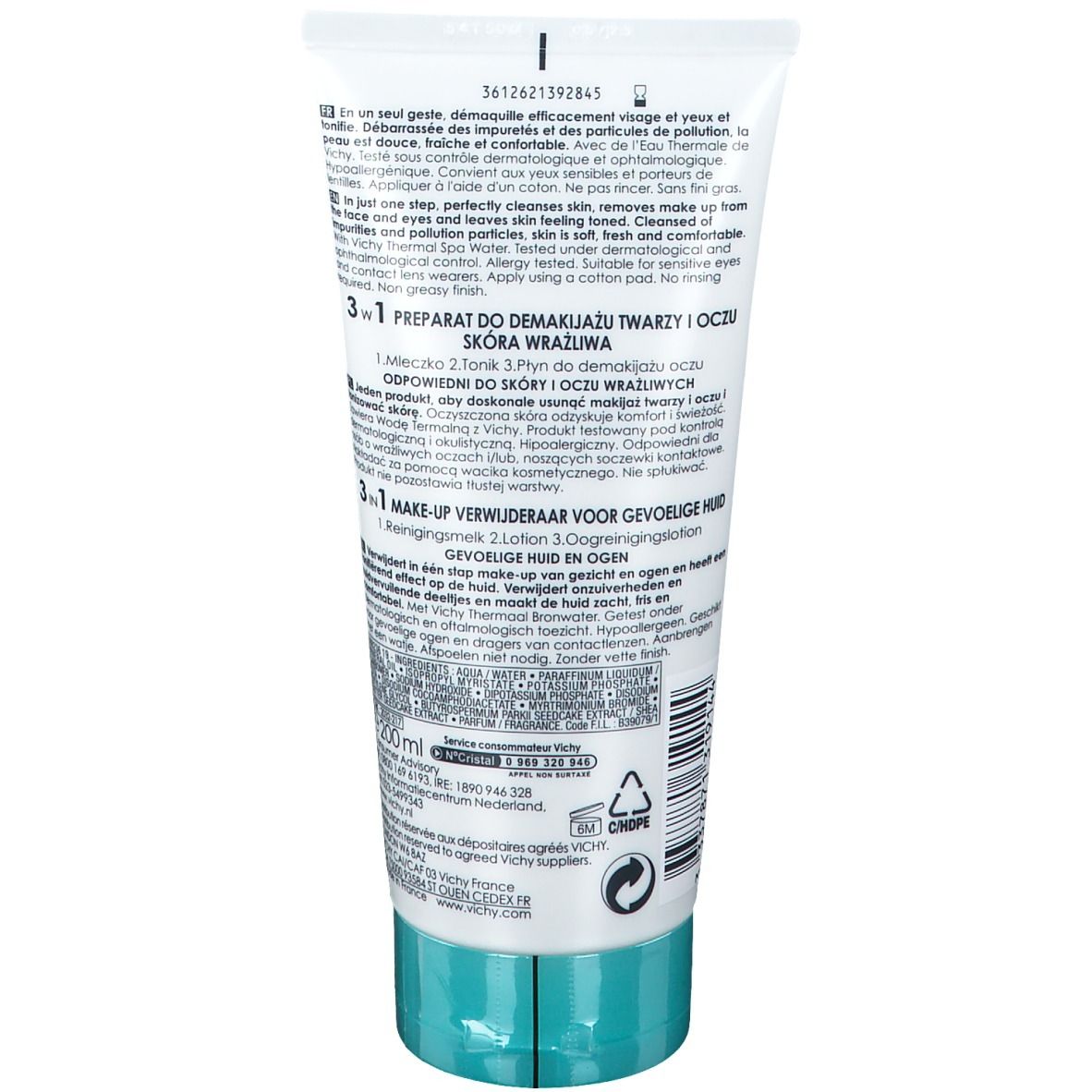 VICHY PURETÉ THERMALE Démaquillant Intégral 3en1 Peau Sensible