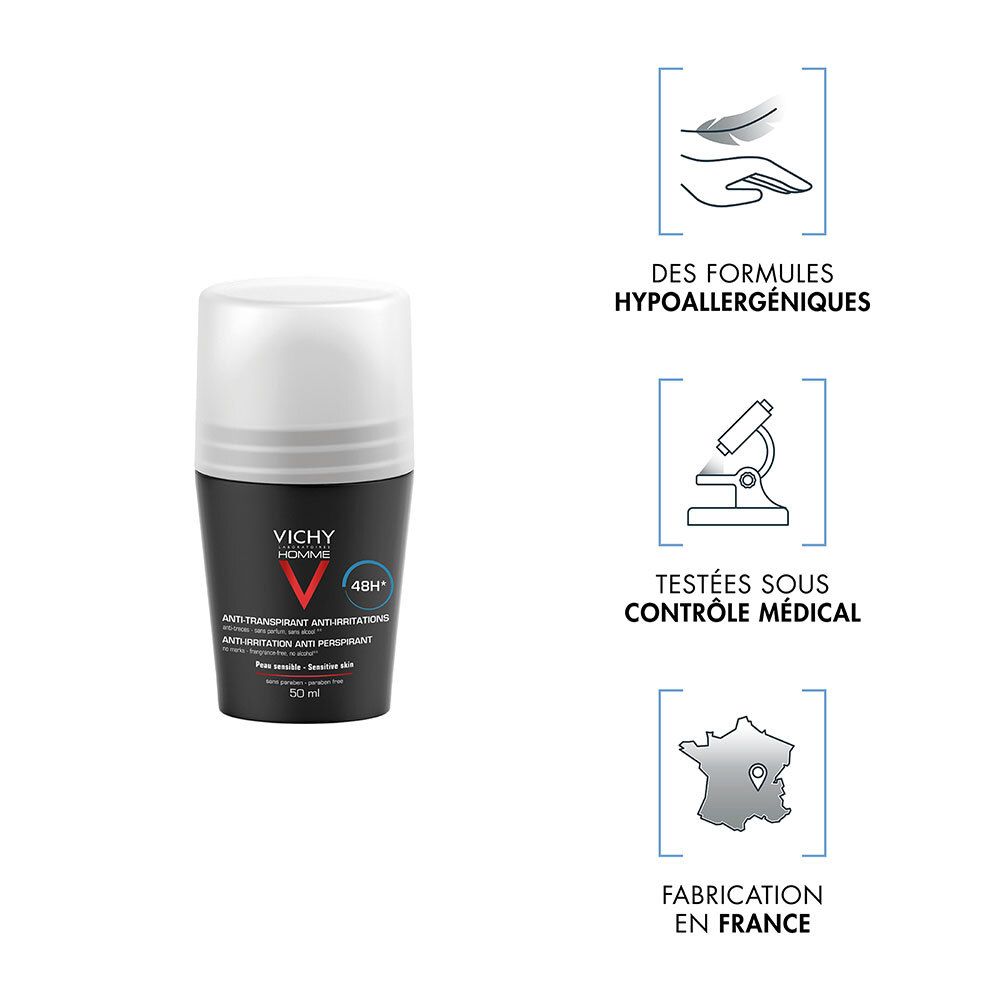 Vichy Homme Deodorant Sensitive Skin 48h