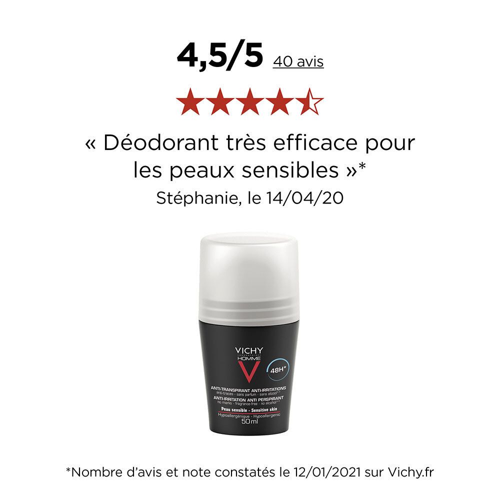 Vichy Homme Deodorant Sensitive Skin 48h