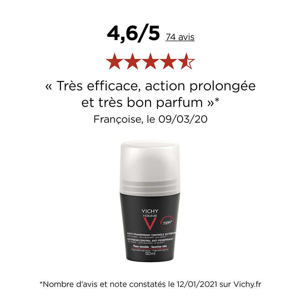 Vichy Homme Deodorant Anti-Transpirant 72h