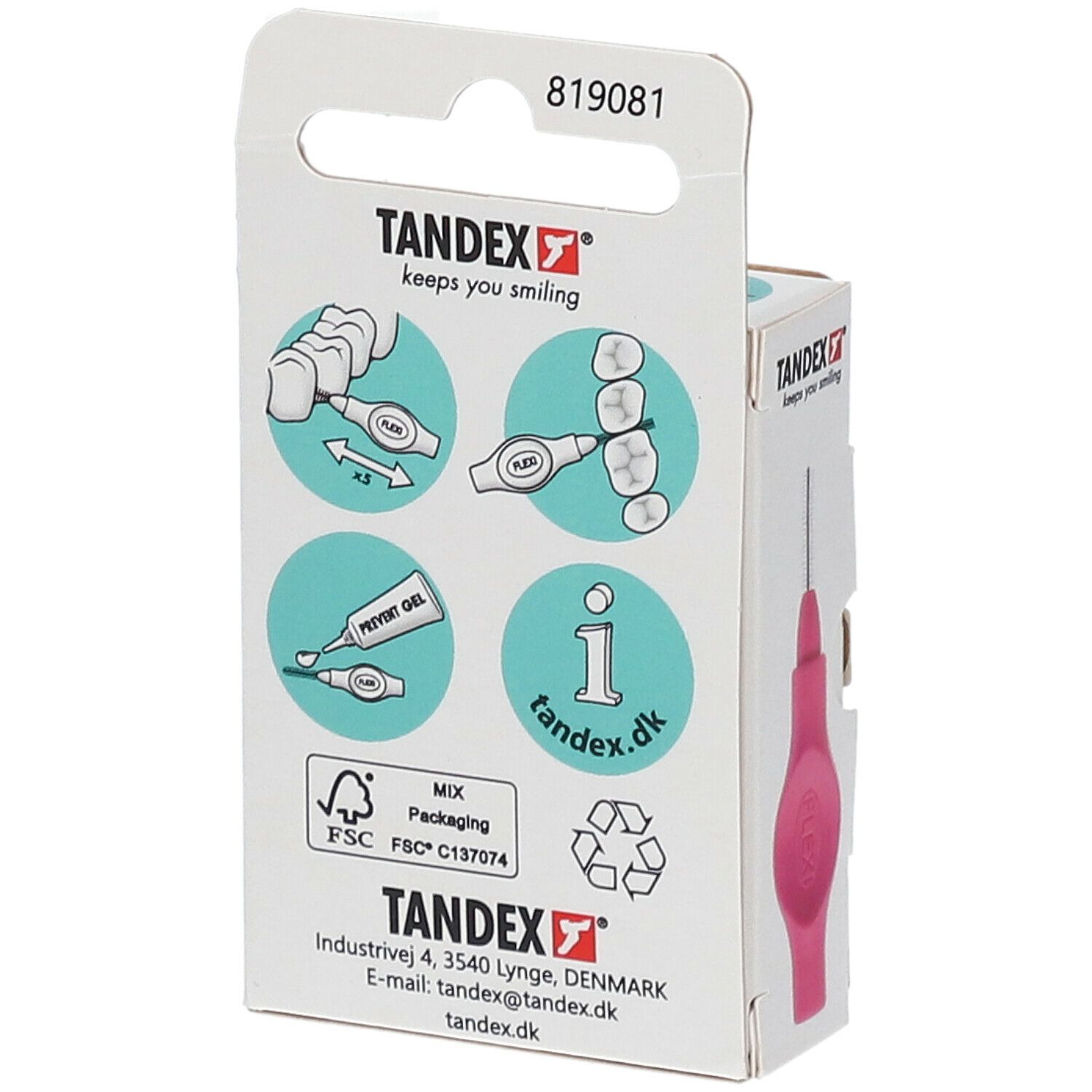 TANDEX FLEXI® Interdentale Borstel Fuchsia Micro Fine 2.50 mm / 0.70 mm