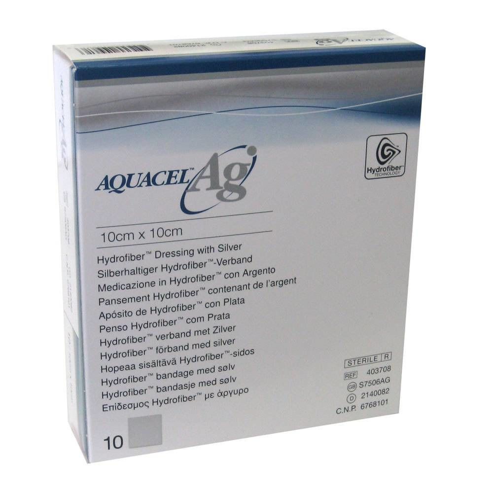 Aquacel Ag Pansement Hydrofiber Sterile 10cm x 10cm