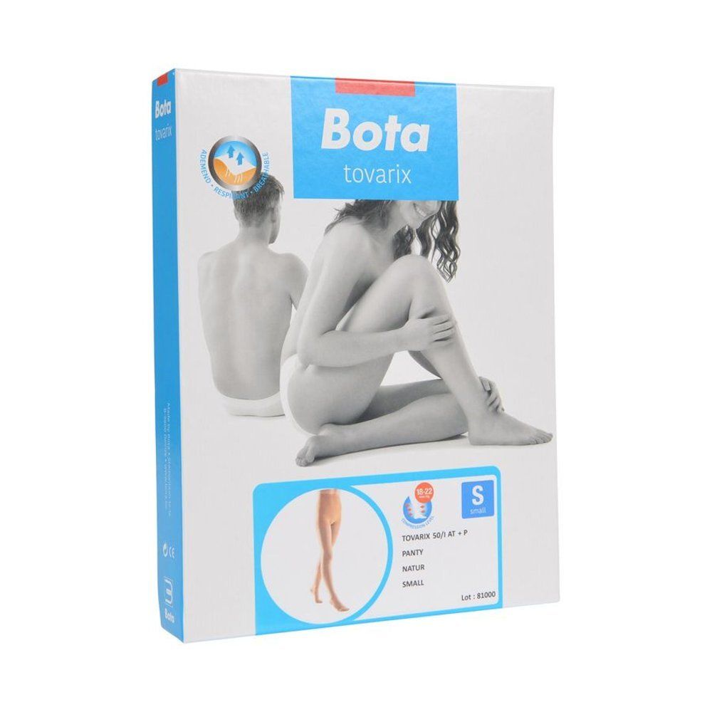 Emballage de Bota Tovarix 50/I Panty AT +P Natur Small. Nom du produit, femme et homme, et illustration du produit.