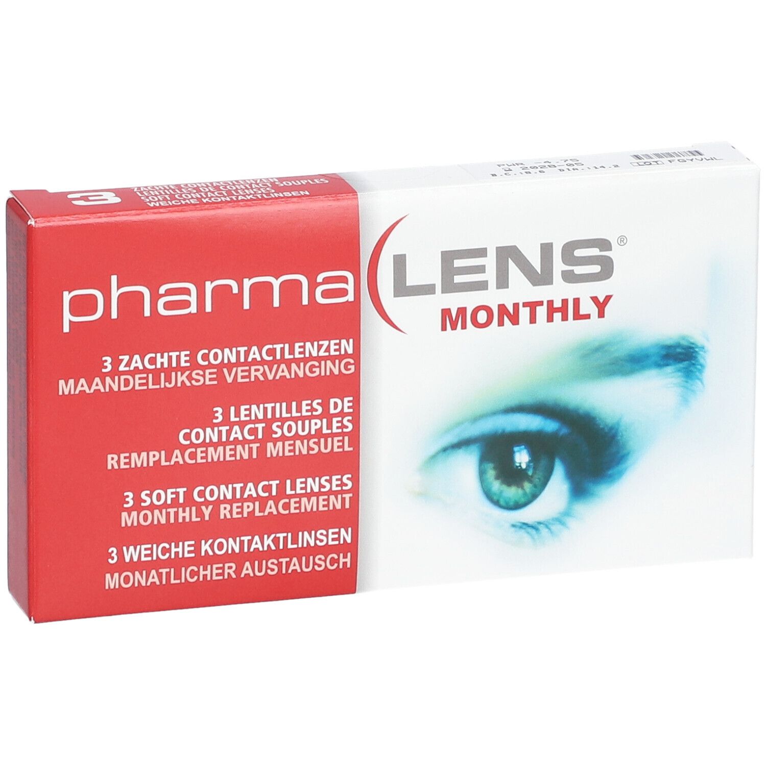 pharmaLENS® MONTHLY Lentilles -4.75