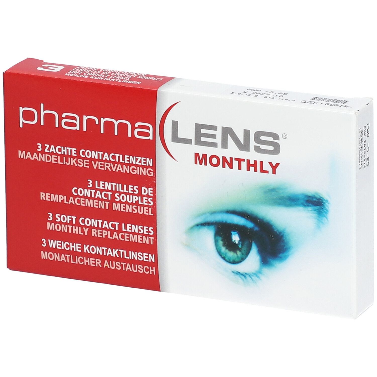 pharmaLENS® MONTHLY Lentilles -5.25