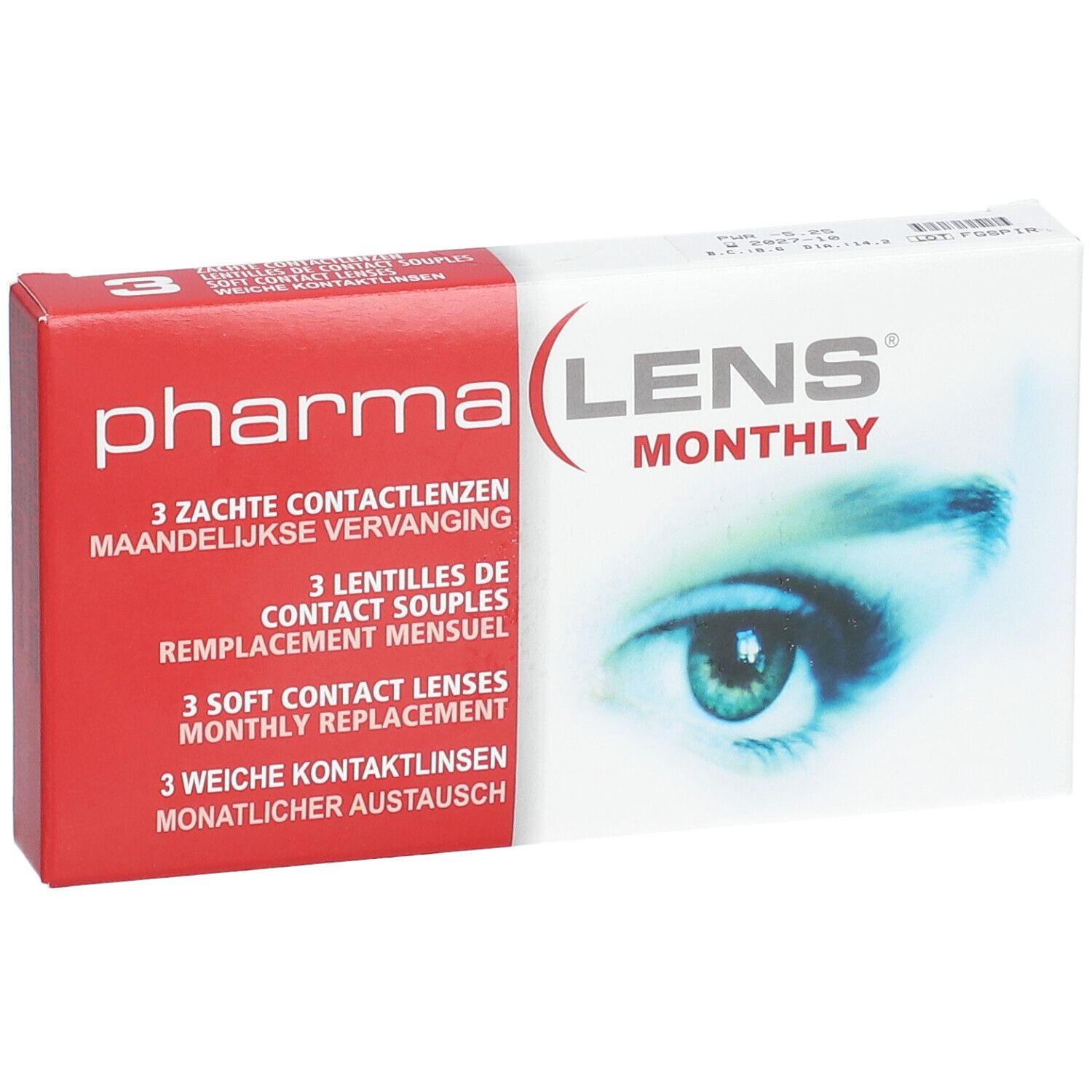 pharmaLENS® MONTHLY Lentilles -5.25