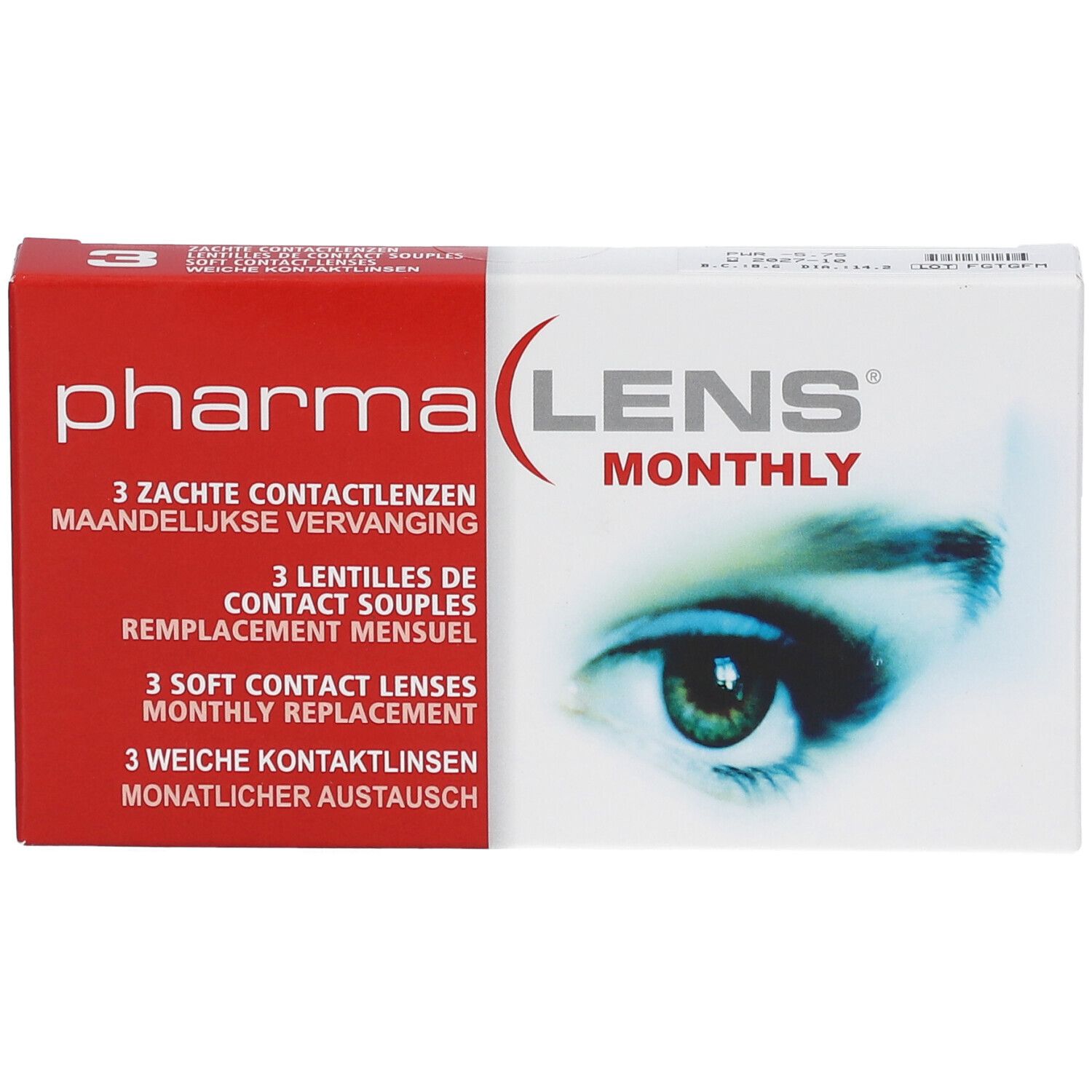 pharmaLENS® MONTHLY Lentilles -5.75