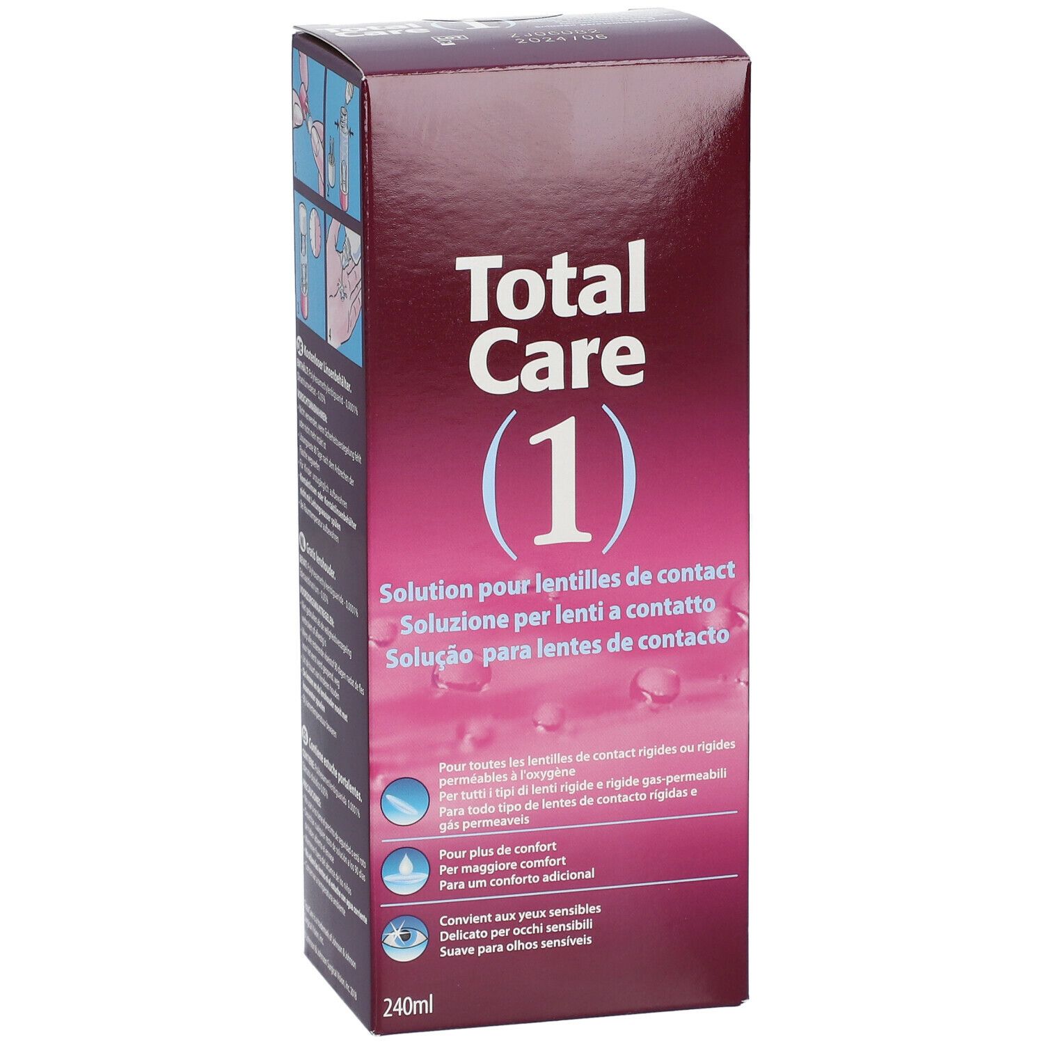 Total Care 1 All-In-One Solution pour lentilles de contact + Etui à lentilles