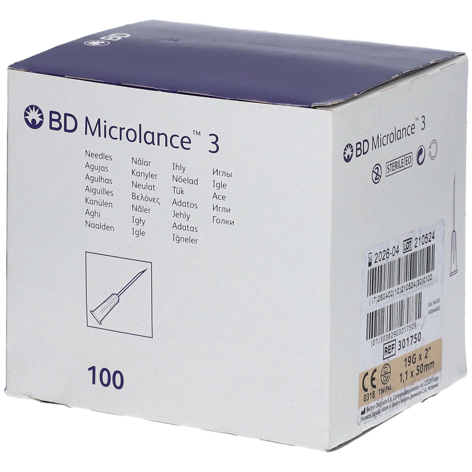 Aiguille Hypodermique BD Microlance™3 19G crème