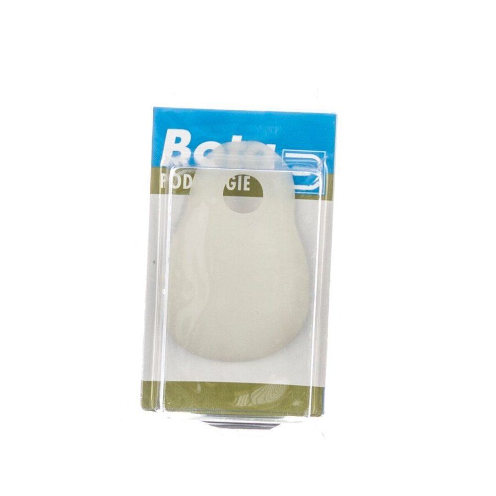 Dispositif médical emballé. Dispositif blanc en forme de goutte avec trou dans un emballage plastique.