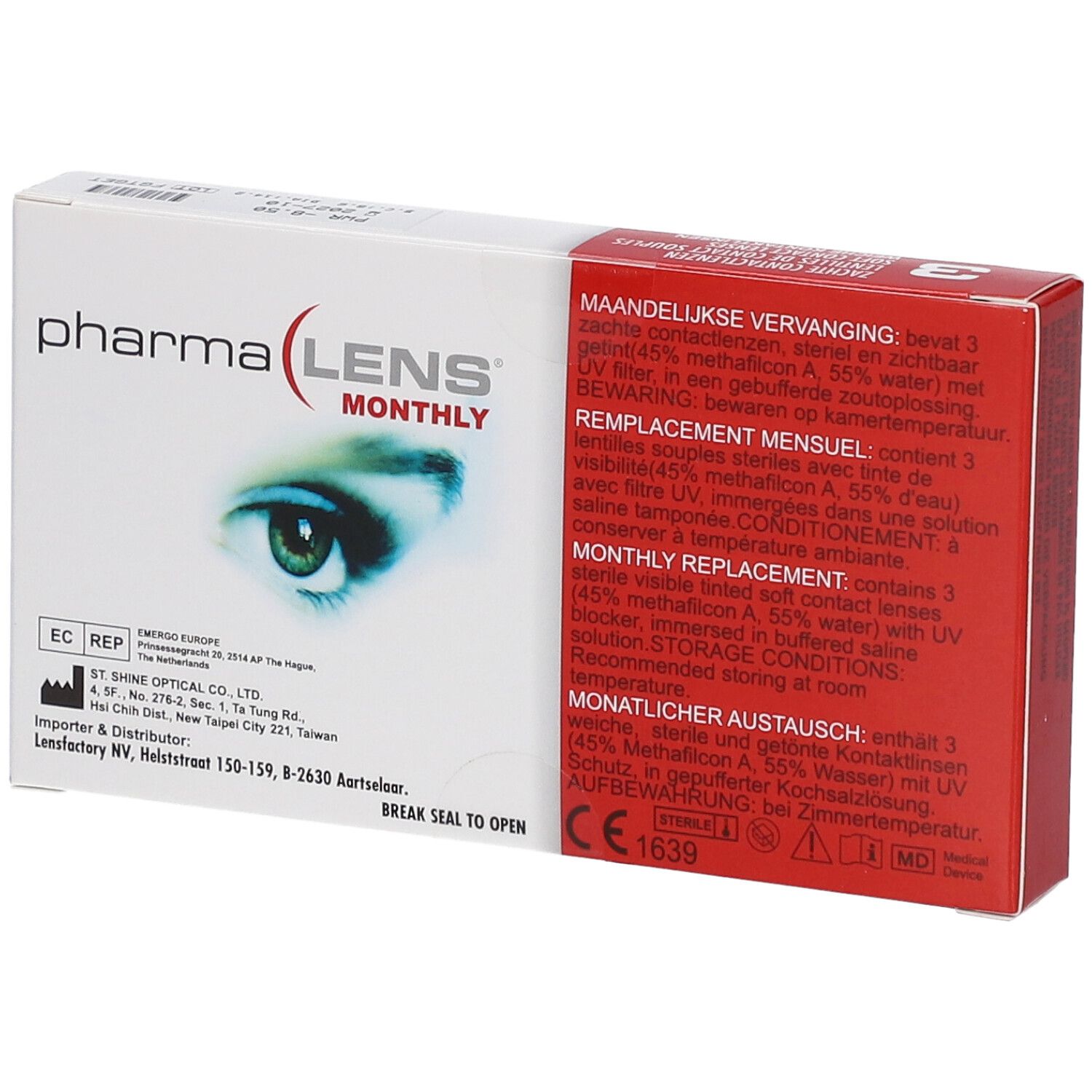 pharmaLENS® MONTHLY Lentilles +1.75