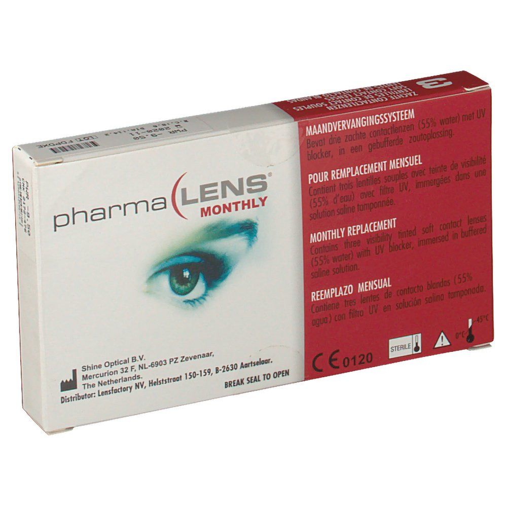 pharmaLENS® MONTHLY Lentilles -9.50