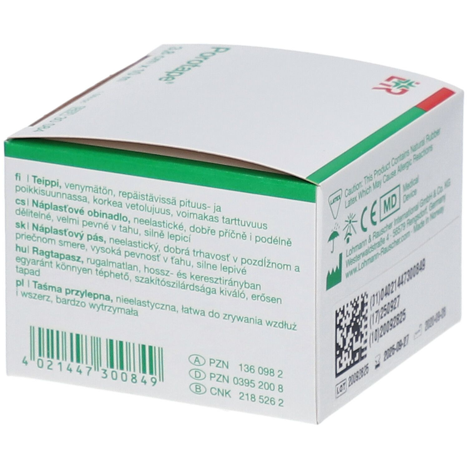 Lohmann & Rauscher Porotape® Bande adhésive rigide 3,8 cm x 10 m