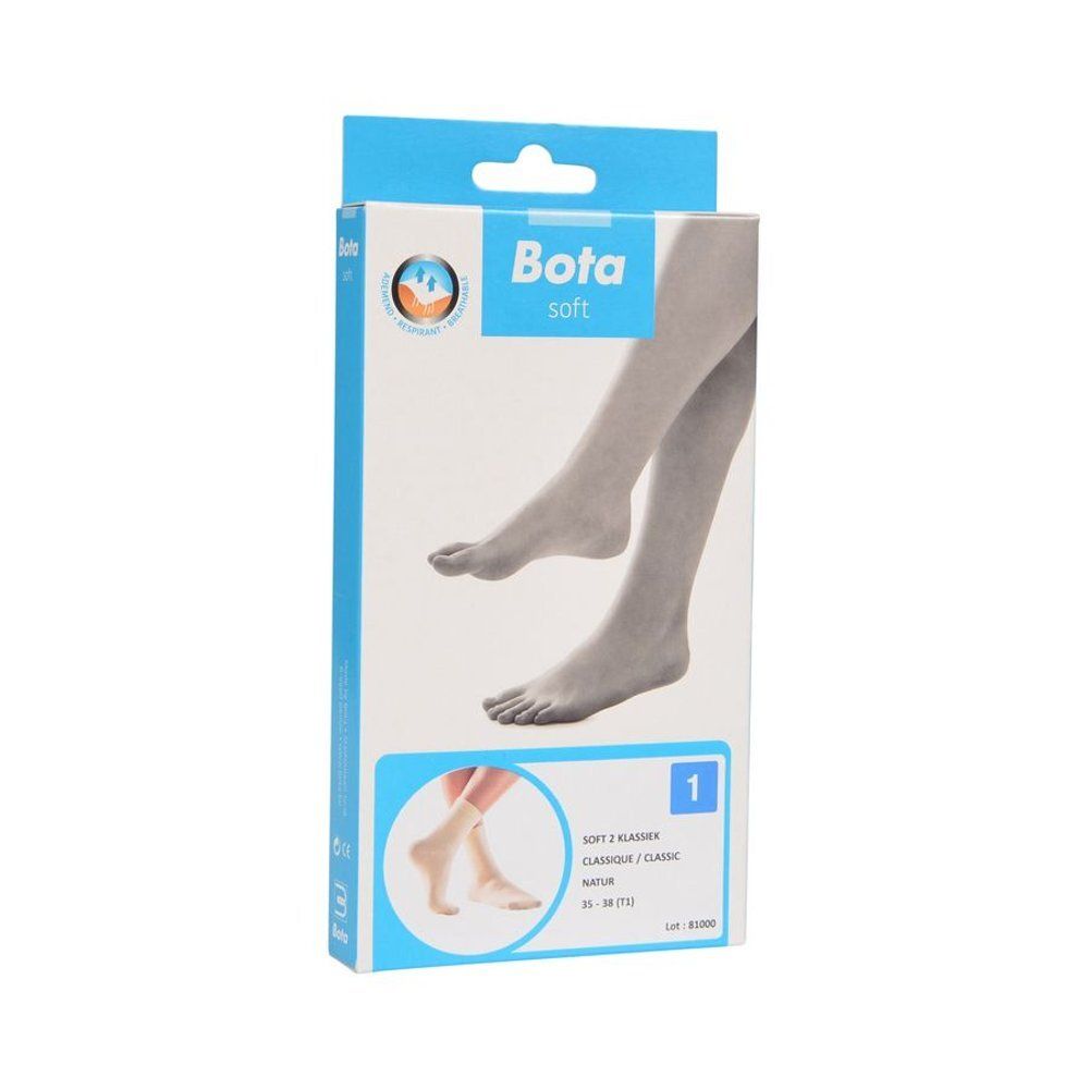 Chaussettes beiges. Portées sur les pieds.