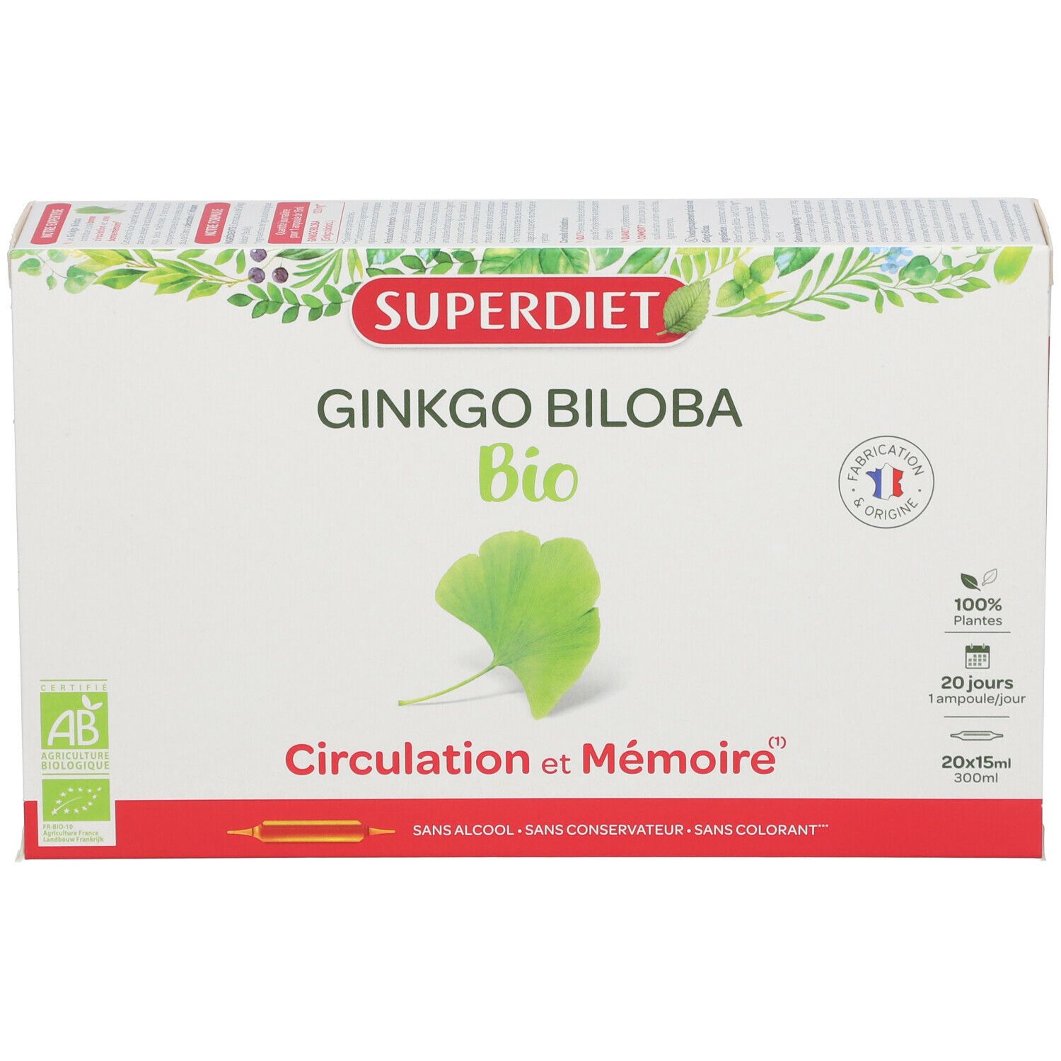 SUPER DIET Ginkgo Biloba Bio Circulation et mémoire