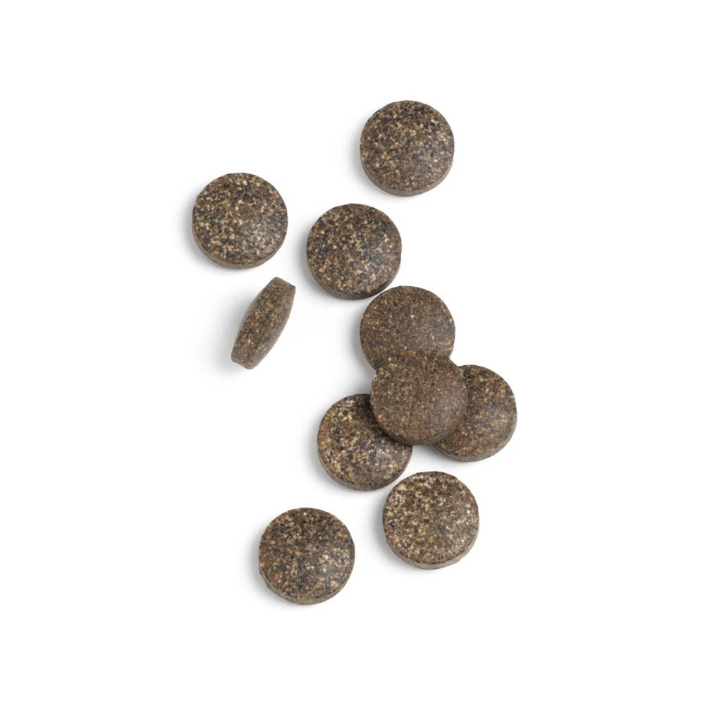 Comprimés à côté d'un flacon blanc. Livo-Guard. BIOTICS RESEARCH. 180 comprimés.