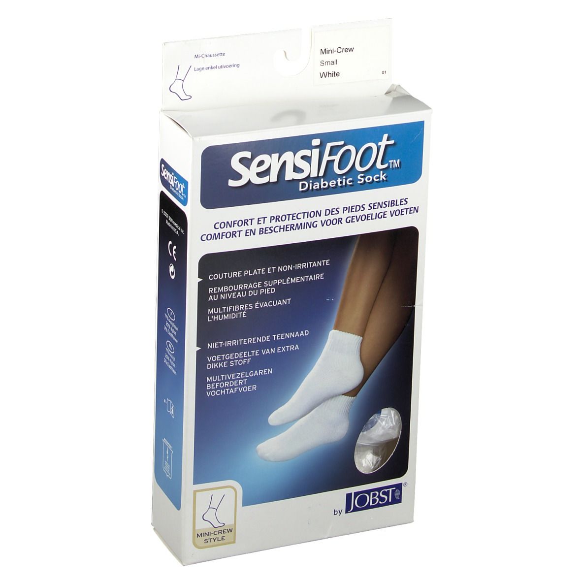 JOBST® SensiFoot Diabetic Sock 8-15 mmHg Taille S Blanc