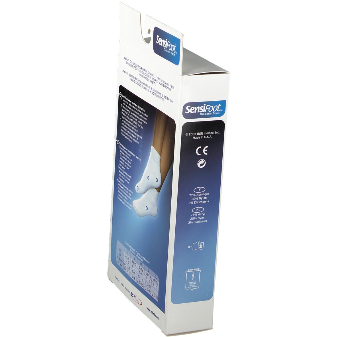 JOBST® SensiFoot Diabetic Sock 8-15 mmHg Taille S Blanc