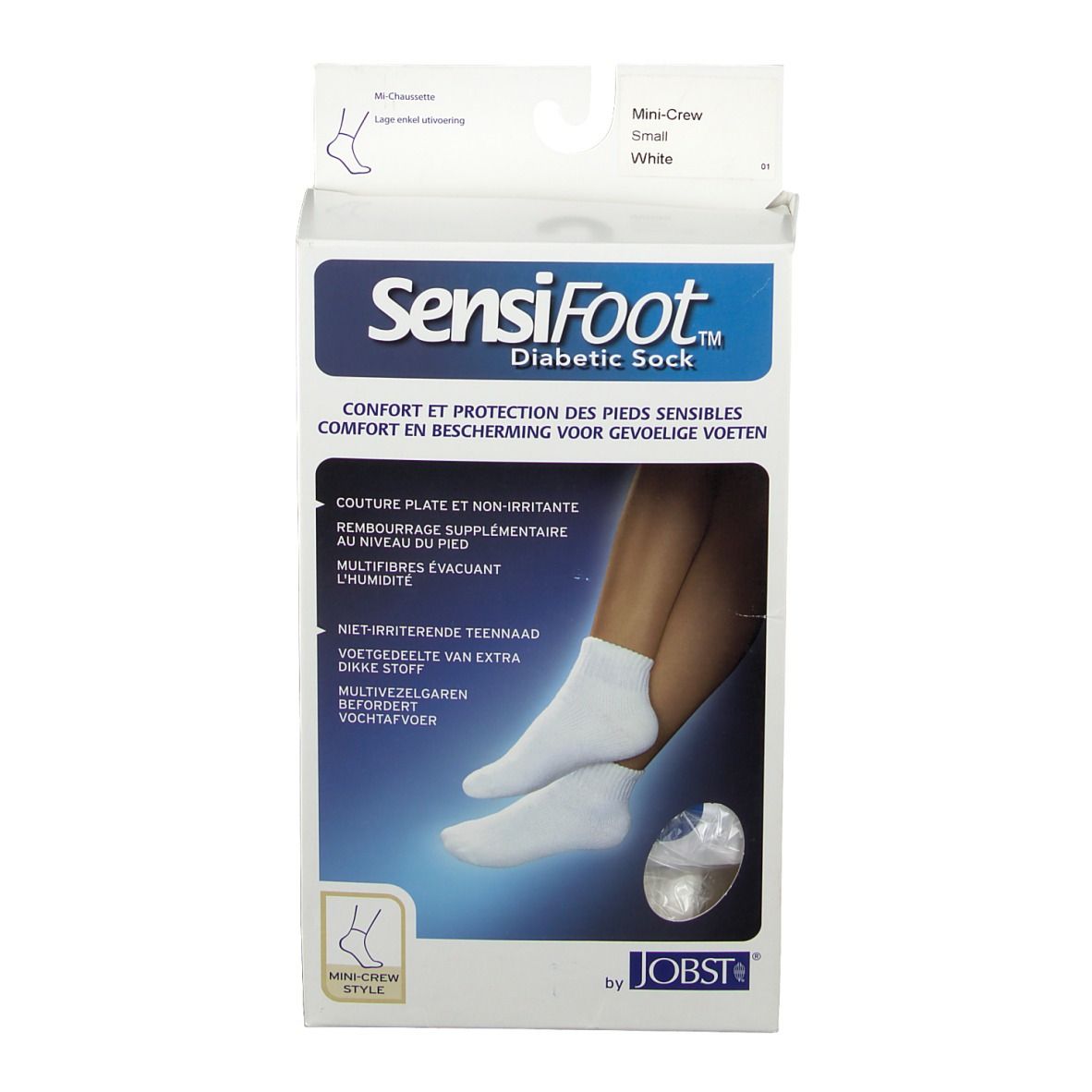 JOBST® SensiFoot Diabetic Sock 8-15 mmHg Taille S Blanc