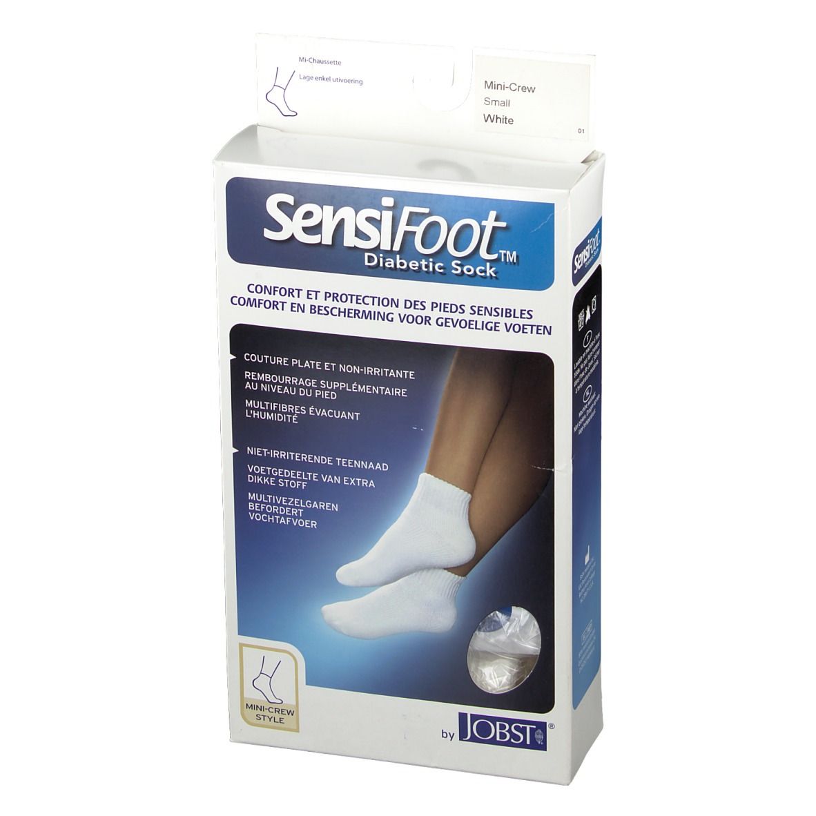 JOBST® SensiFoot Diabetic Sock 8-15 mmHg Taille S Blanc