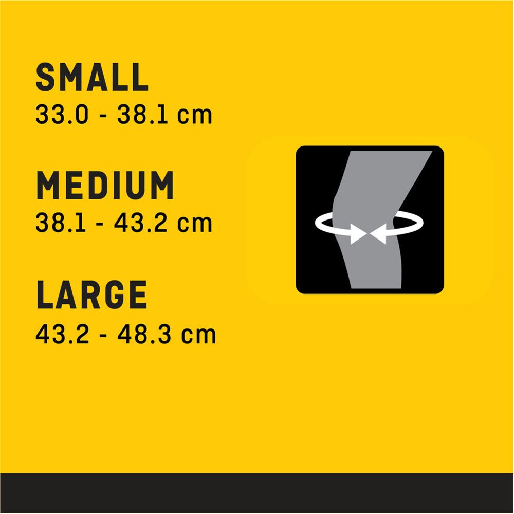 Genouillère FUTURO® Sport. Produit : genouillère grise et noire. Vue détaillée, sur fond blanc.