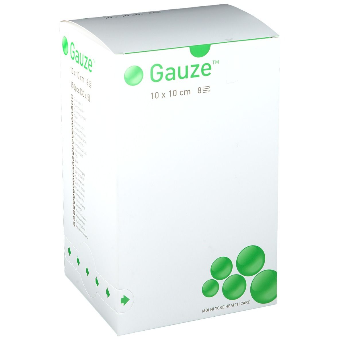 Molnlycke Gauze™ Compresses de gaze 8 couches 10 x 10 cm