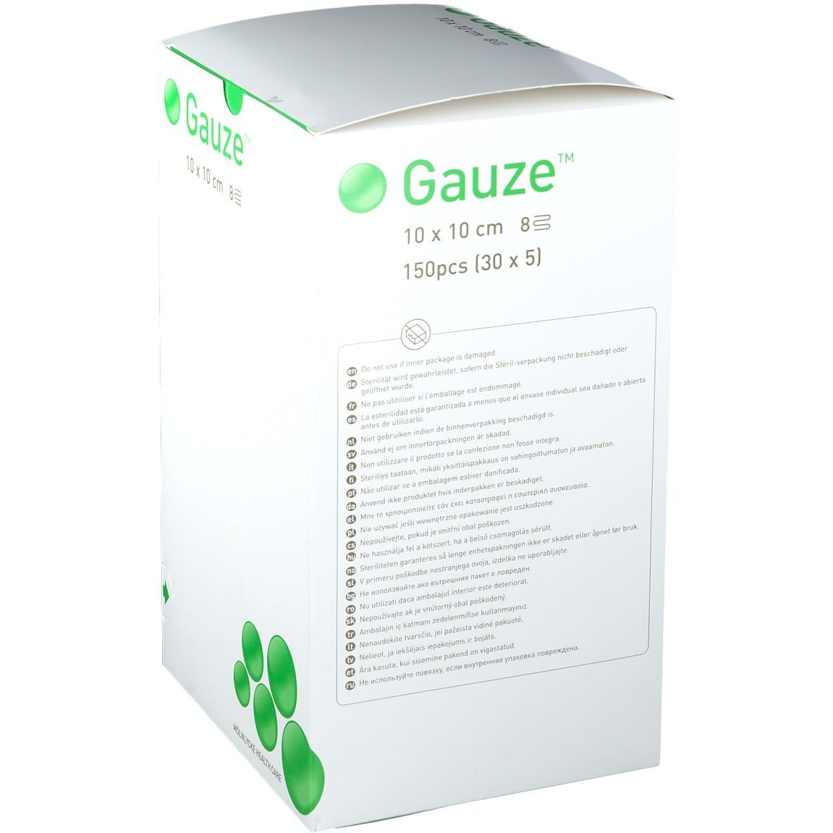 Molnlycke Gauze™ Compresses de gaze 8 couches 10 x 10 cm