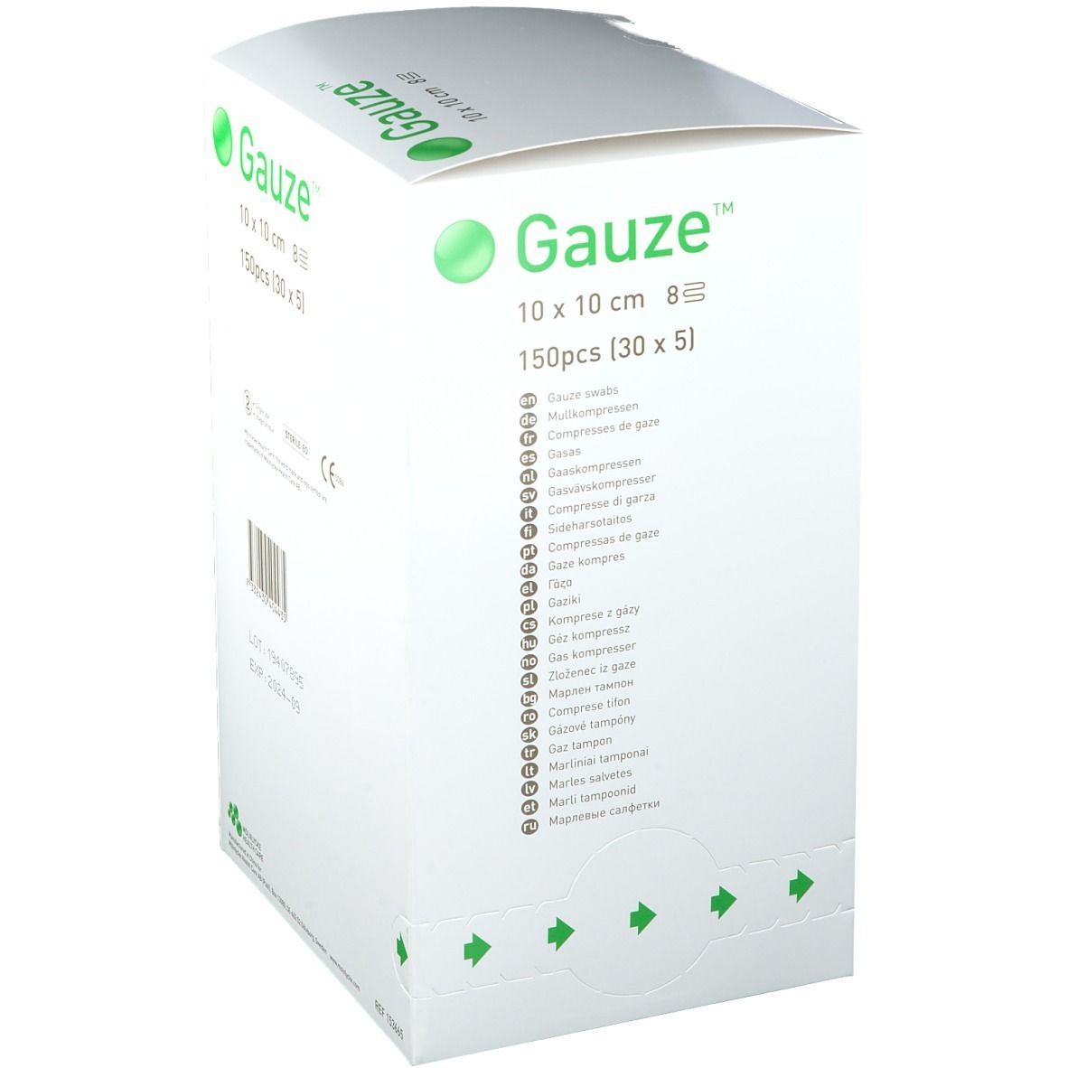 Molnlycke Gauze™ Compresses de gaze 8 couches 10 x 10 cm