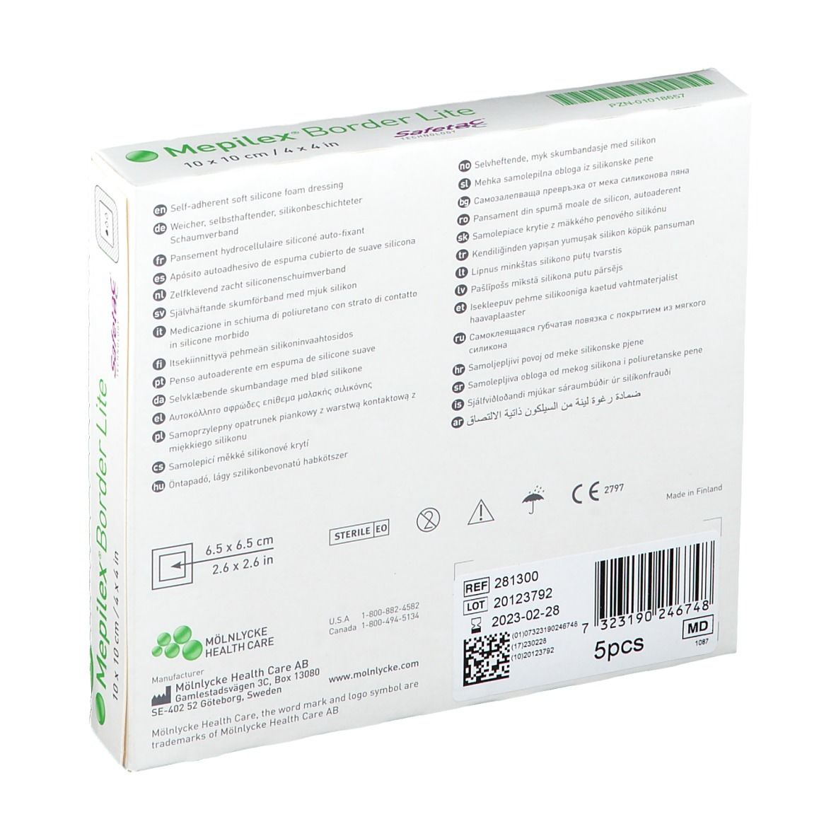 Mepilex Border Lite Stérile 10 cm x 10 cm