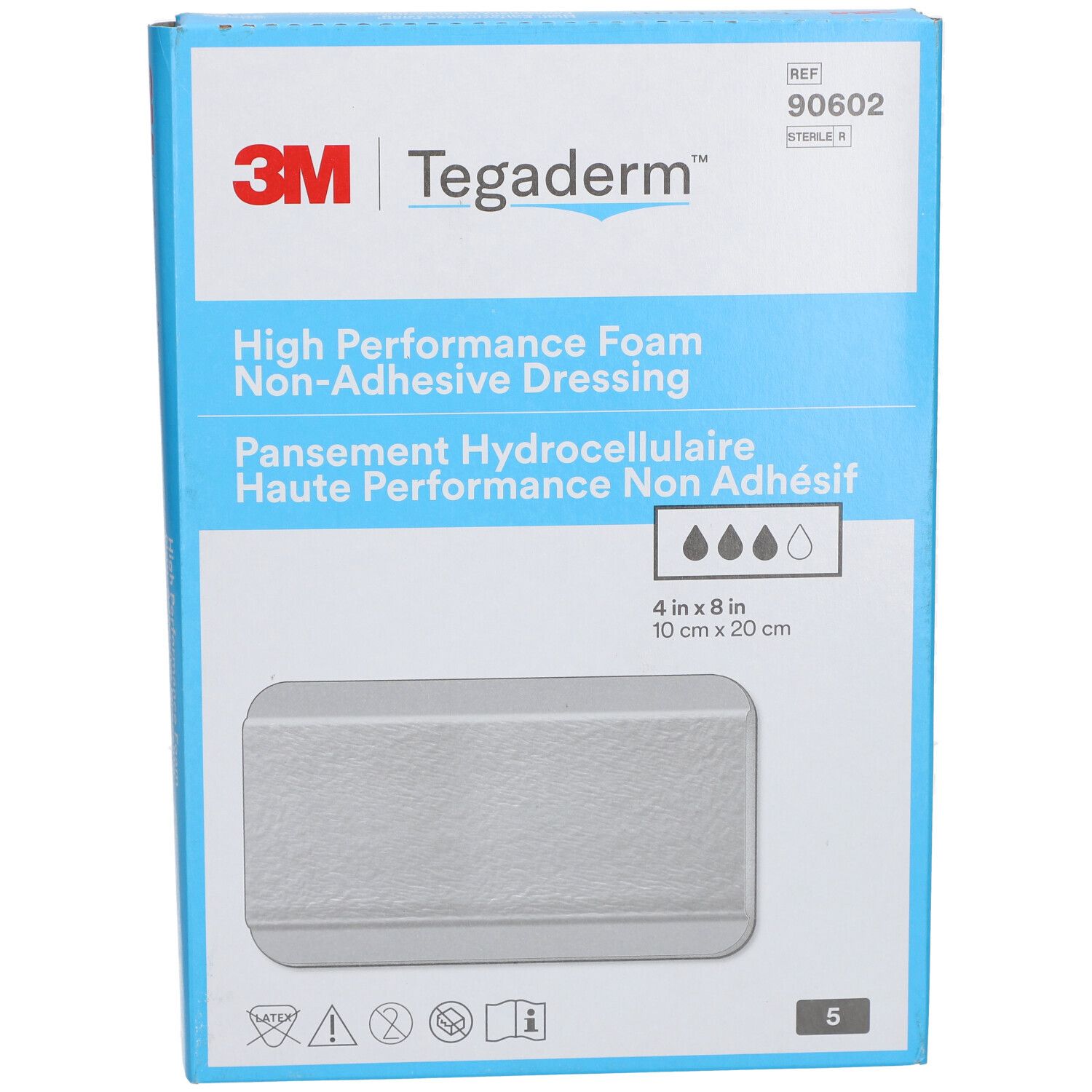 3M™ Tegaderm™ Foam Pansement Non Adhesive 10 x 20 cm