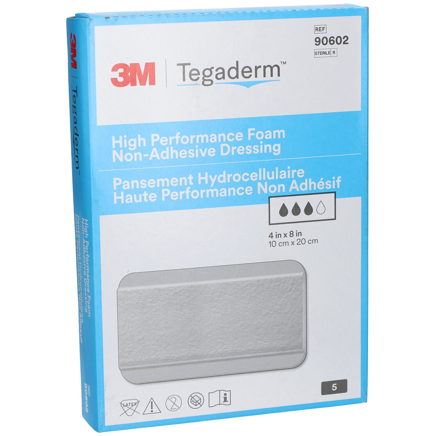 3M™ Tegaderm™ Foam Pansement Non Adhesive 10 x 20 cm