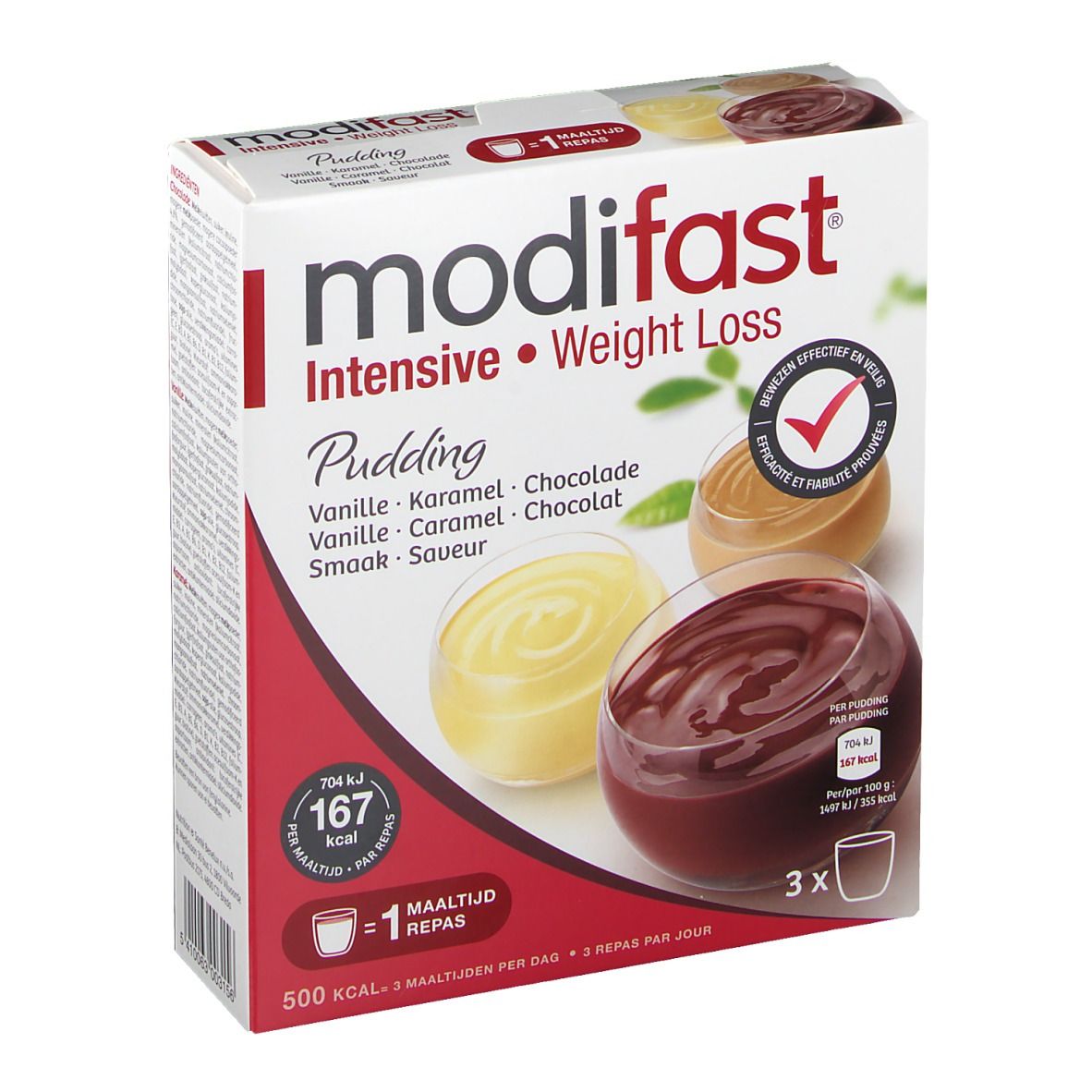 Modifast Intensive Pudding 3-Pack Chocolat-Caramel-Vanille
