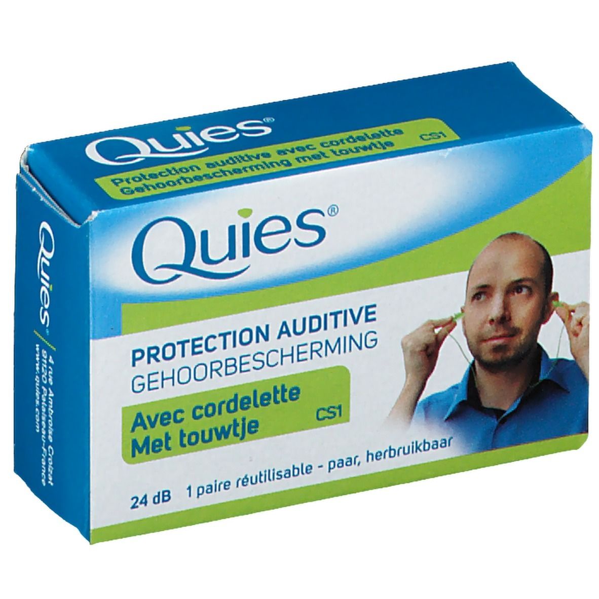 Quies Bouchons d'oreilles en silicone avec cordelette 26 dB