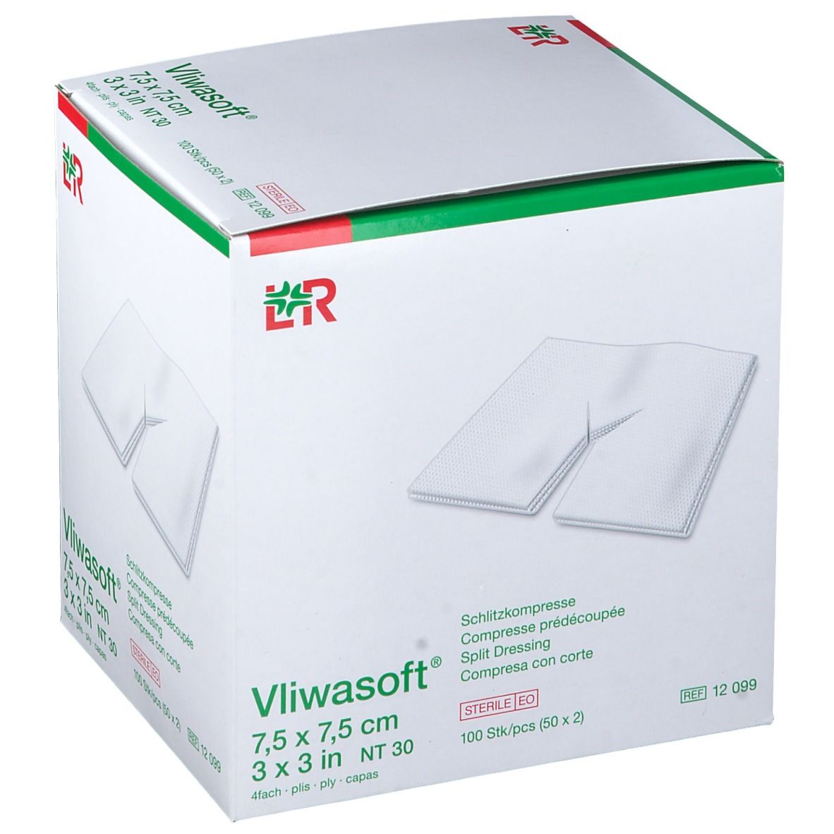 Vliwasoft® Compresses préécoupées 7.5 x 7.5 cm