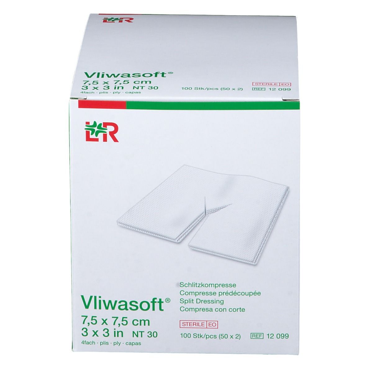 Vliwasoft® Compresses préécoupées 7.5 x 7.5 cm