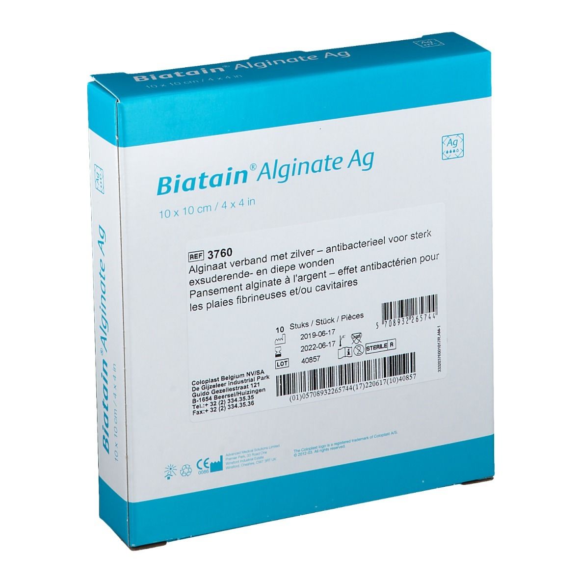 Biatain® Alginate Ag 10 cm x 10 cm