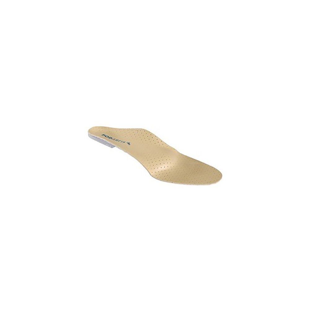 Semelle intérieure beige avec logo Podartis. Surface perforée. Légère courbure.
