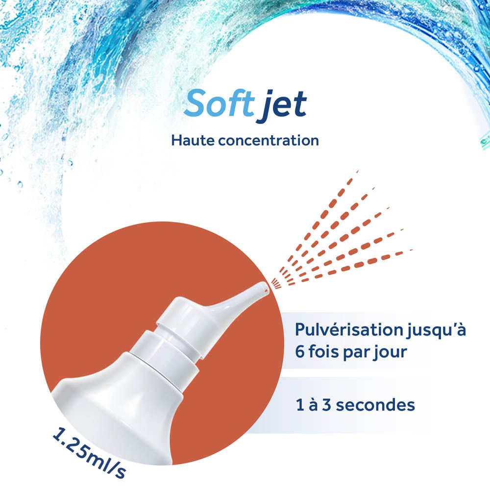 Boîte et flacon de spray nasal Physiomer Sinus avec applicateur orange.