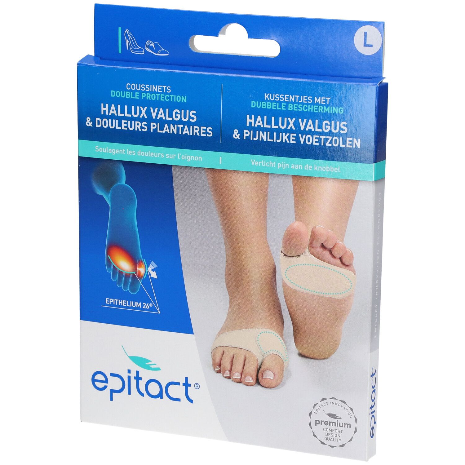 Epitact® Double Protection Hallux Valgus & Douleurs Plantaires Taille L