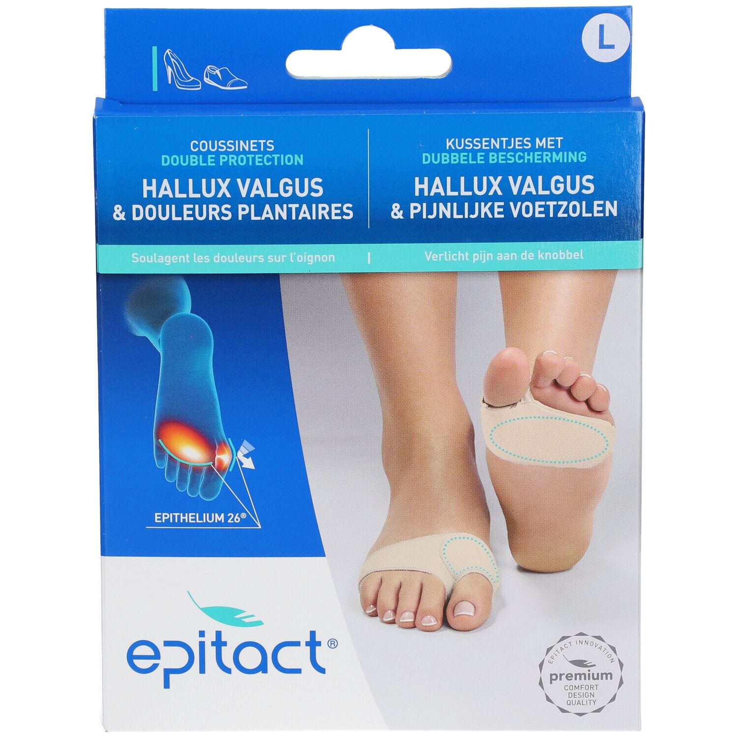 Epitact® Double Protection Hallux Valgus & Douleurs Plantaires Taille L