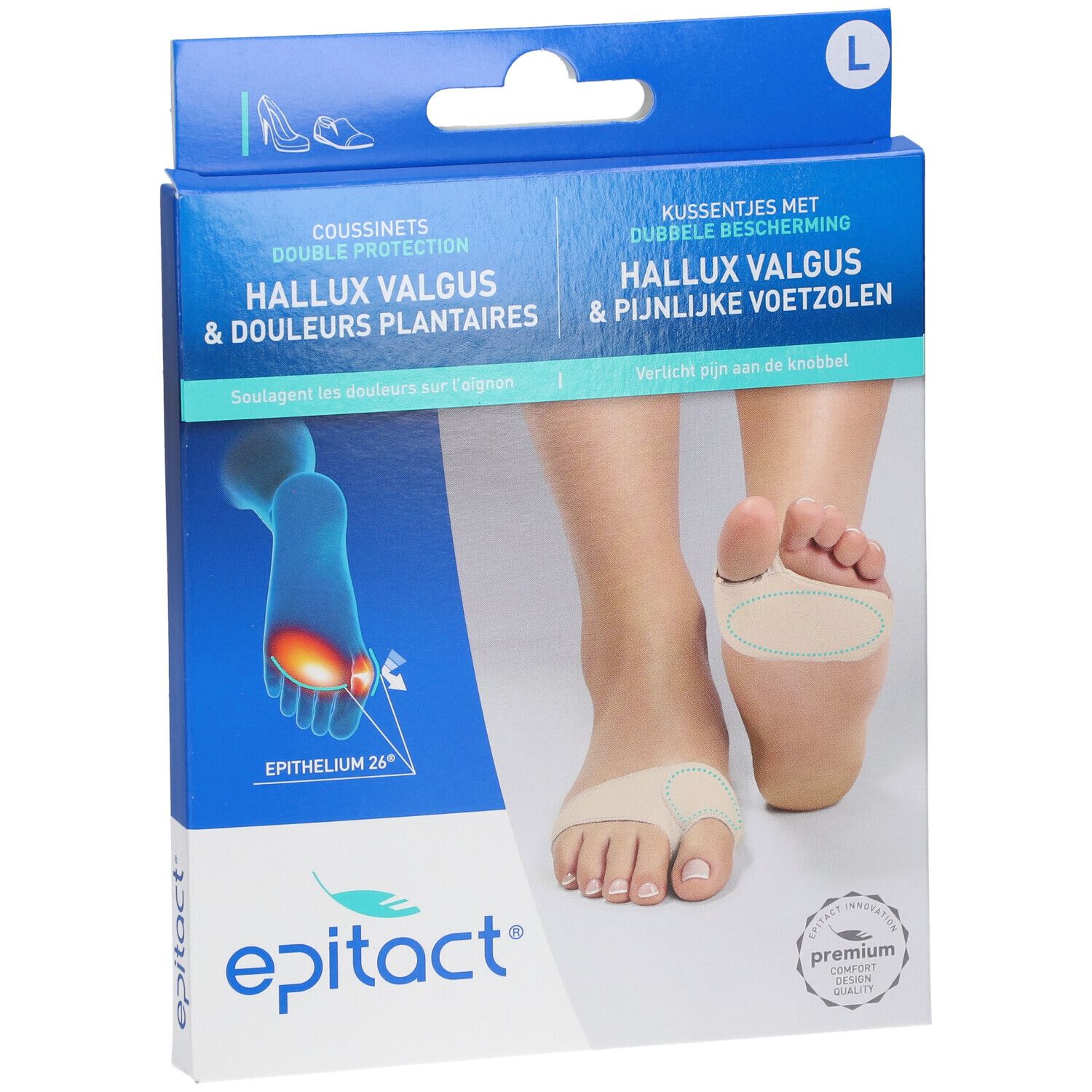 Epitact® Double Protection Hallux Valgus & Douleurs Plantaires Taille L
