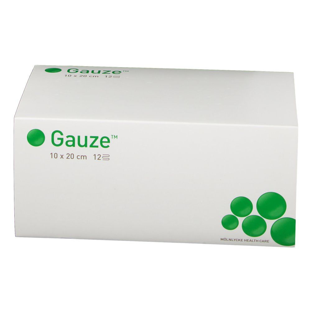Molnlycke Gauze™ Compresses de gaze non-stériles 12 couches 10 x 20 cm