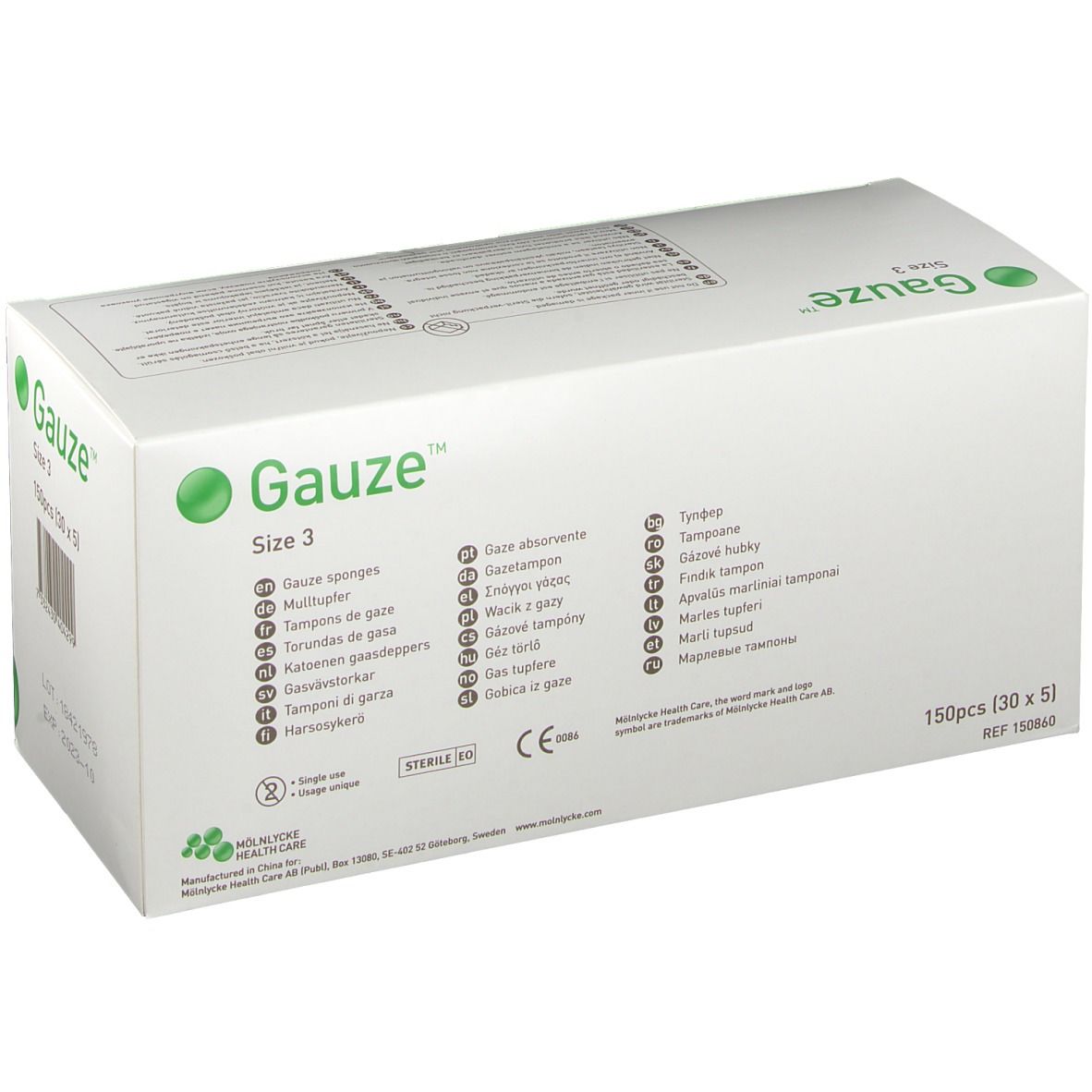 Molnlycke Gauze™ Compresses de gaze 30 x 5 cm
