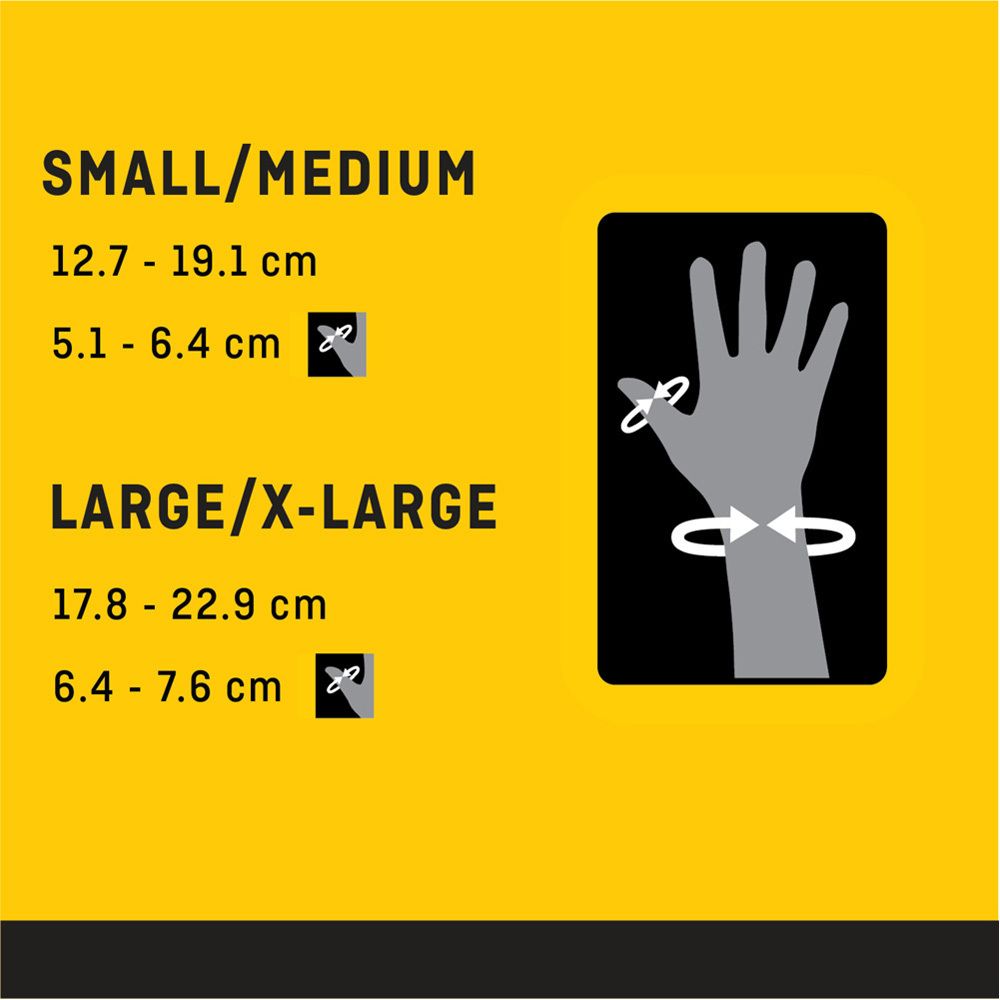 Attelle de pouce Futuro™ L/XL. Dos de la boîte. Attelle beige, main.