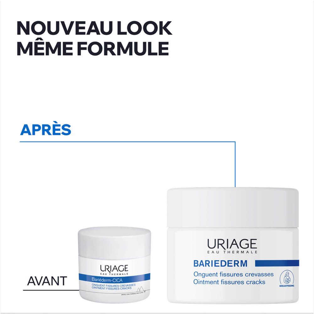 Comparaison de deux emballages de crème mains Uriage BARIEDERM.
