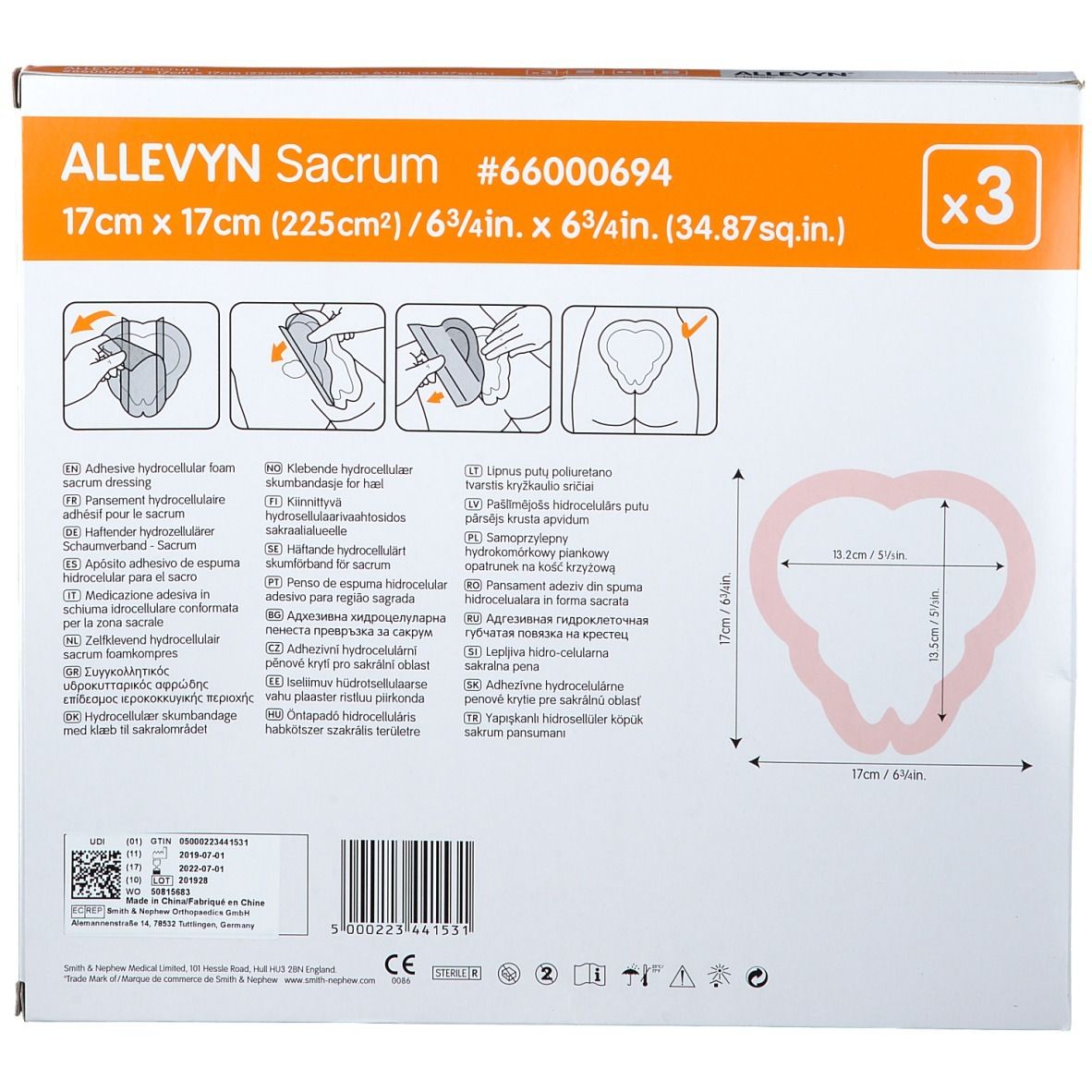 Allevyn Sacrum 17 cm x 17 cm