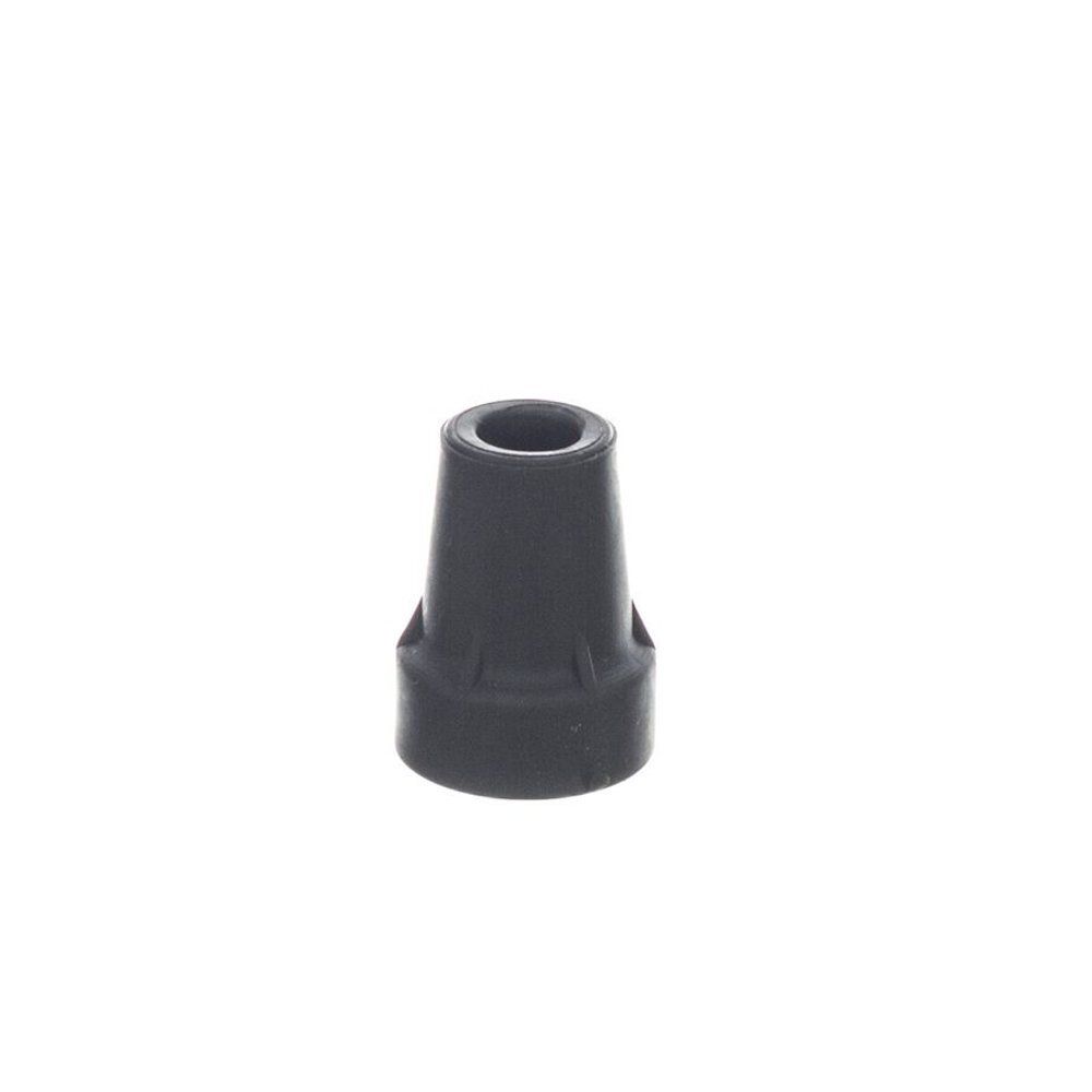 Embout de canne noir conique. Ouverture cylindrique en haut. Texture caoutchouteuse.