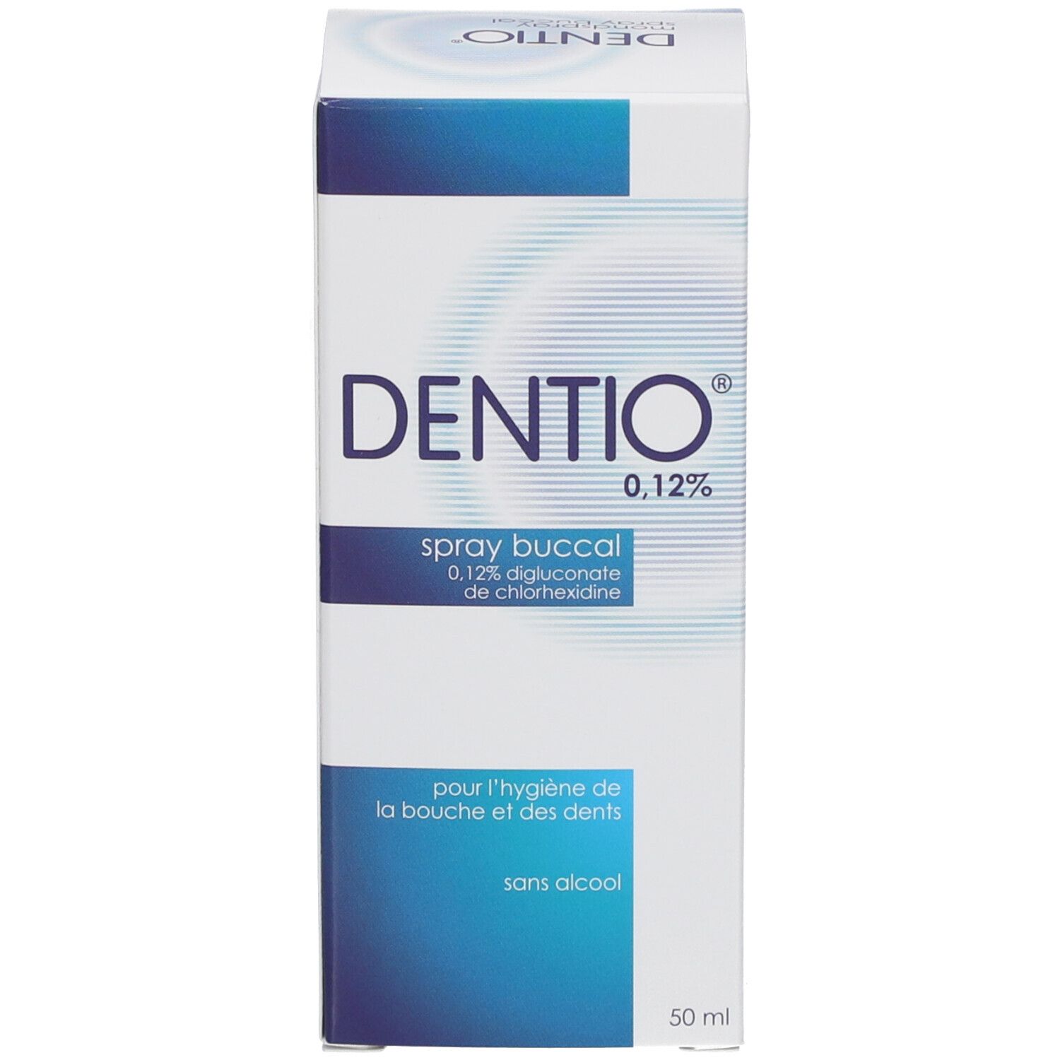 Boîte. Inscription: Dentio 0,12%.