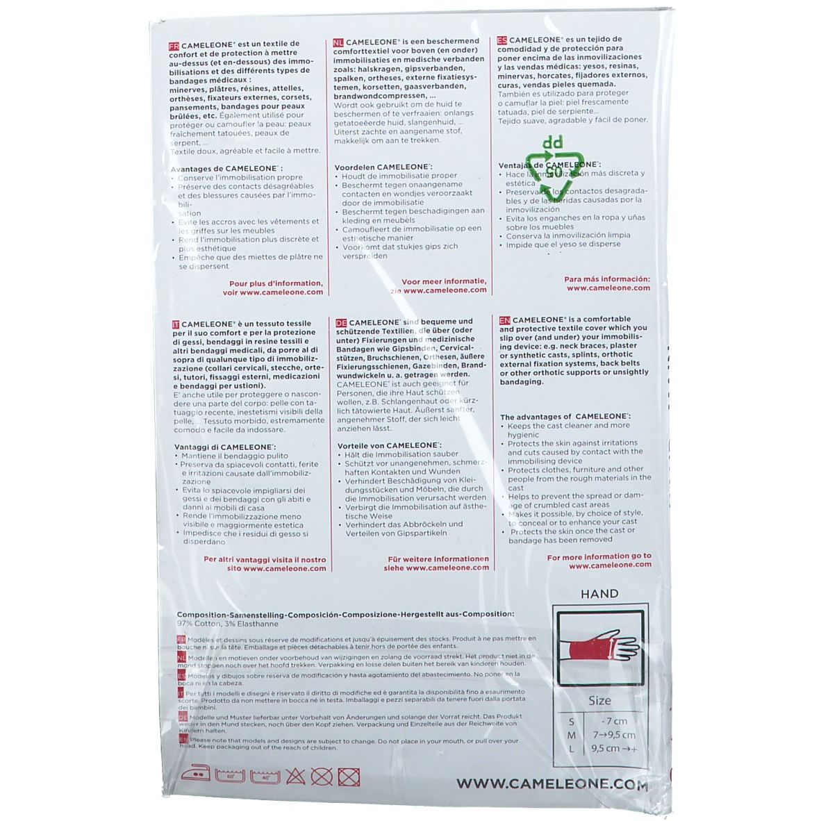 Cameleone® Main ouverte sans pouce Noir M