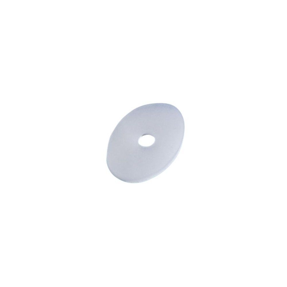 Anneau de protection ovale blanc avec trou central.